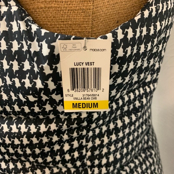 Charter Club houndstooth pattern puffer vest sz M - Picture 7 of 7